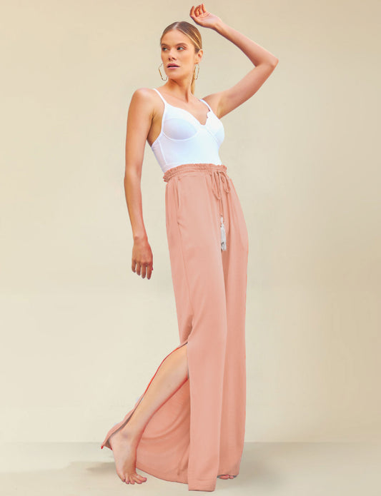 Calça Pantalona Rayon Nude