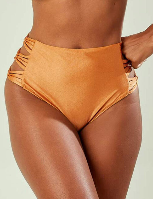 Calcinha Hot Pants Detalhes Laterais Dourado