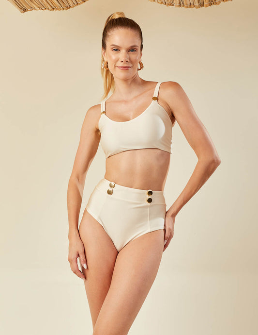 Calcinha  Hot Pant Modeladora Detalhe Topázio Off