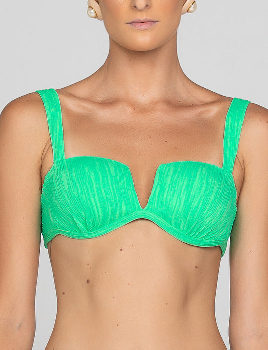 Top Decote V Textura Gorges Menta